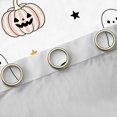 thumbnail image 4 of Homewish Halloween Pastel Striped Pumpkin Kitchen Curtains for Girls, Bow Ghost Witch Hat Black Out Curtains Pack of 2 (42x63 Each), Pink White Gold, 4 of 5