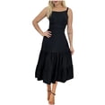 thumbnail image 6 of hotojiny Sundresses for Women Boho Spaghetti Strap Beach Vacation Midi Dress Trendy Sleeveless Cutout Ruffle Tiered Flowy A-Line Party Dresses, 6 of 7