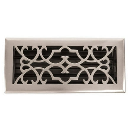 Pewter Register - Brass Elegans Victorian 4 x 12 Pewter-Finished Brass Floor Register