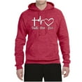 thumbnail image 2 of Wild Bobby, Faith.Hope.Love Heart Beat, Inspirational/Christian, Unisex Graphic Hoodie Sweatshirt, Vintage Heather Red, 3X-Large, 2 of 4