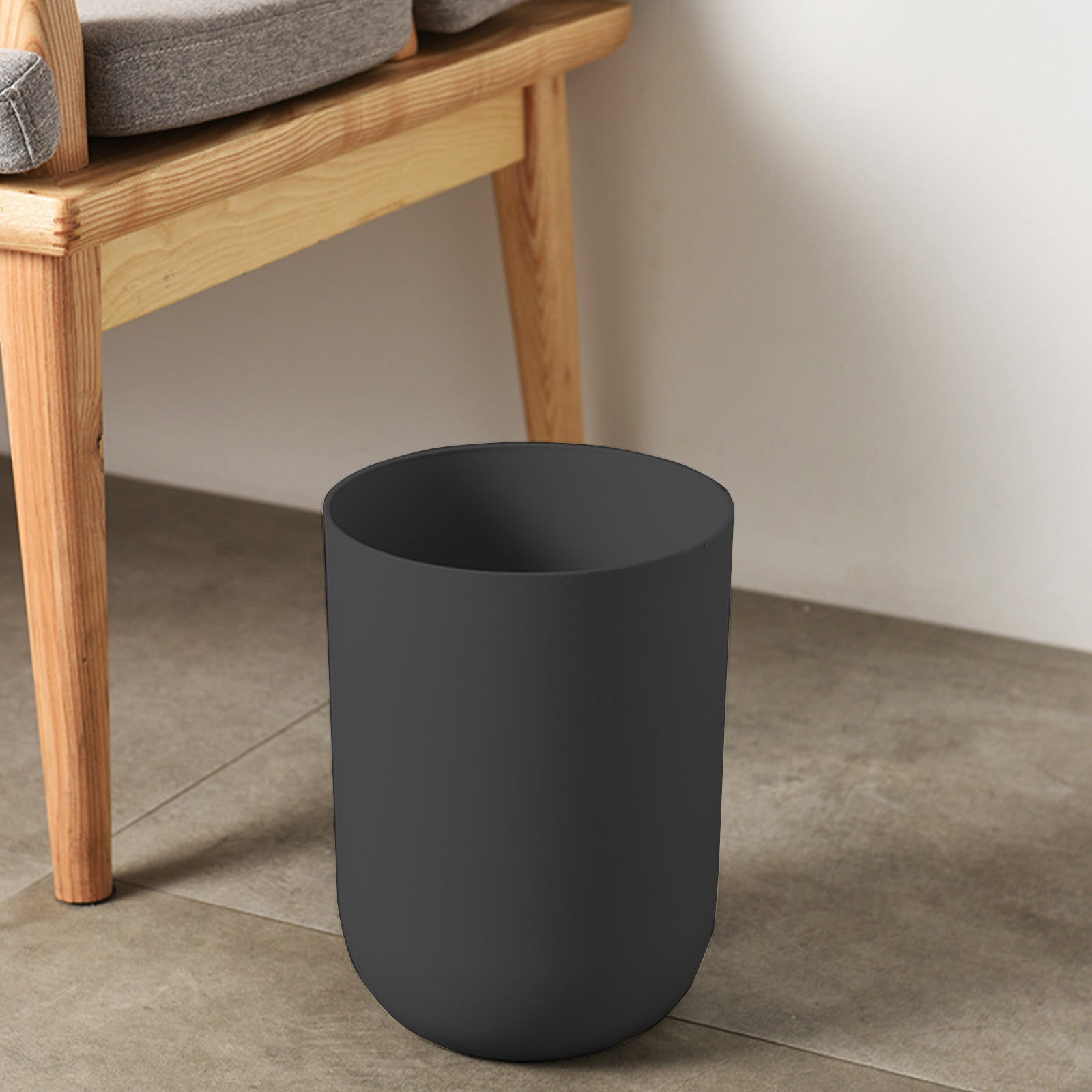 Qholemyo Round Thickened Large Capacity Trash Can Bathroom Living Room Indoor Kitchen Waste Bin Bathroom Trash Can Small Trash Can