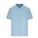 thumbnail image 4 of Blusa y camisa de manga corta con cuello vuelto para hombre, informal, de color liso, a cuadros, con botones, de manga corta, con cuello vuelto, blusas de poliéster para hombre, 4 of 6