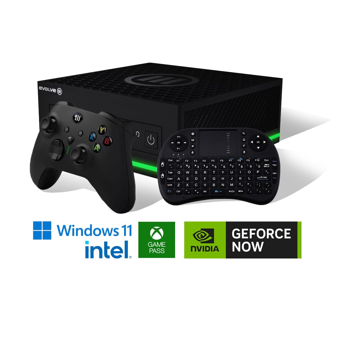X-Stream Cloud Gaming Console, All-in-One Gaming and Entertainment Console; Windows 11 Intel, Xbox Game Pass, Nvidia Geforce, Controller & Keypad