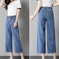 thumbnail image 4 of Njagoc3 Womens High-Waisted Wide-Leg Jeans - Stretch Loose Fit Summer Denim for Trendy Looks for women, 4 of 6