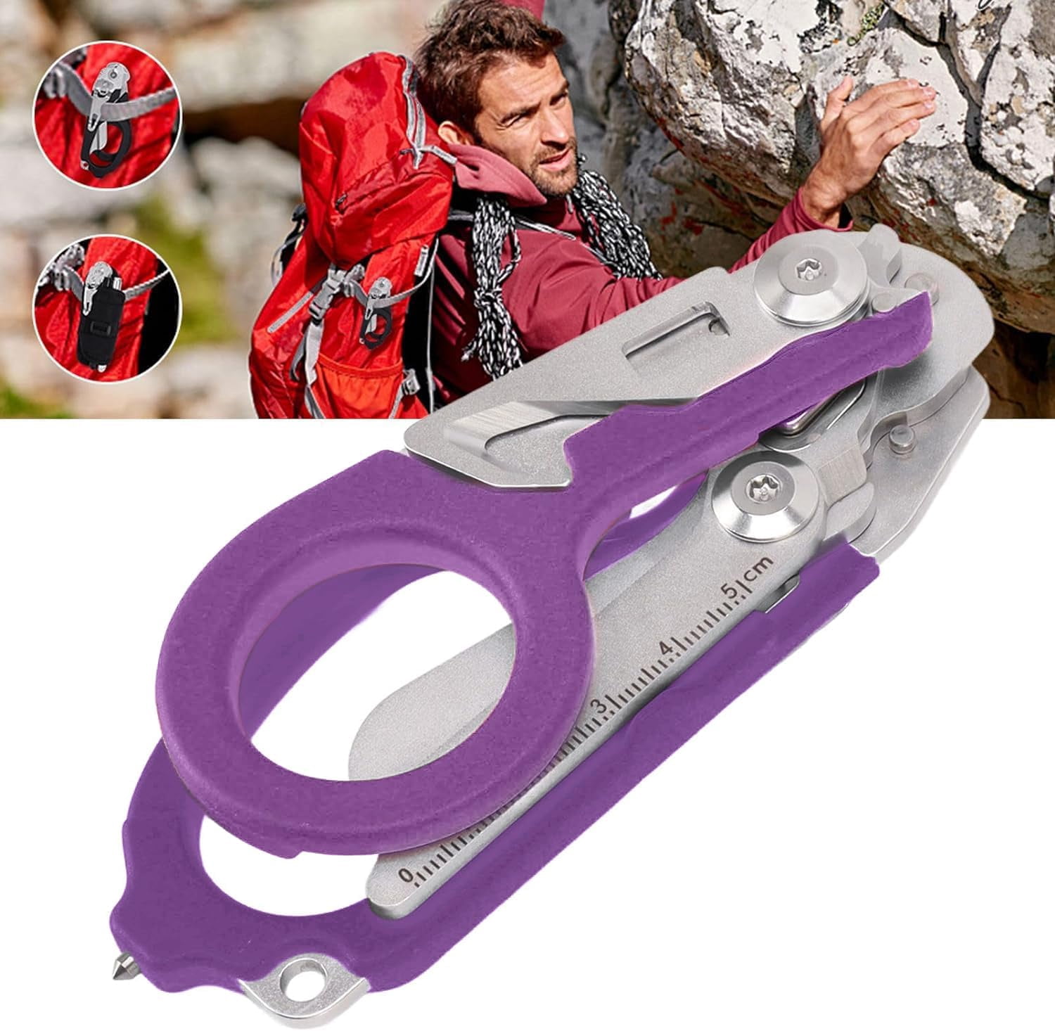 Trauma Shears,6 in-1 Emergency Response Shears with Protective Sheath,Medical Scissors Trauma Scissors for Outdoor Camping Rescue