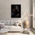 thumbnail image 2 of Wall Art Canvas Painting with Frame (12×16 inch), Golden Makeup Black Woman Portrait Artwork African American Wall Art Modern Wall Decor For Living Room Bathroom Hallway, HRXX03, 2 of 5