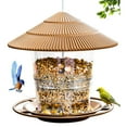 Travelwant Panorama Bird Feeder, Hexagon Shaped with Roof Hanging Bird