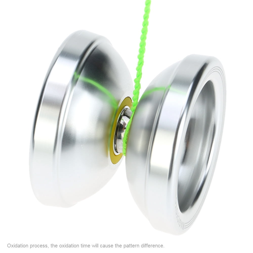 Anself Professional Yoyo T6 Rainbow Aluminum Alloy Metal Yoyo 8 Ball KK Bearing with String for Silver