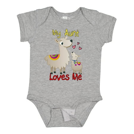 

Inktastic My Aunt Loves Me Llama Gift Baby Boy or Baby Girl Bodysuit