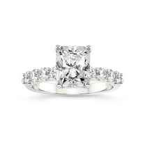IGI Certified 2 Carat Radiant Shape Lab Grown Diamond Engagement Ring | 14K White Gold | Cassidy Entwined Prongs Lab Diamond Ring | FG-VS1-VS2 Quality Friendly Diamonds