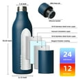 thumbnail image 4 of BJPKPK Insulated Water Bottles with Strap,25oz Stainless Steel Metal Flask,Navy Blue, 4 of 6