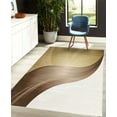 thumbnail image 4 of Contemporary Decorative Rug, Spiraling Stripes with Monochrome Tones Modern Art Inspirations Abstract, Quality Carpet for Bedroom Dorm and Living Room, 6 Sizes, Brown White, by Ambesonne, 4 of 4