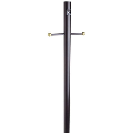 Design House 502047 Traditional Outdoor Steel Lamp Post with Plastic Cross Arm and Photo Eye, Dusk to Dawn Sensor, for Driveways and Porches, Black