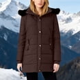 thumbnail image 2 of Women's Winter Puffer Coat Winter Sherpa Lined Faux Fur Hooded Mid Long Parka Coat Fleece Lined Down Jacket Waterproof Faux Fur, 2 of 7