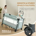 thumbnail image 3 of JOYMOR Folding Bedside Sleeper Baby Bassinets, Portable Crib with Wheel for Shower Gift, for Newborn, 3 of 10
