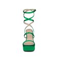thumbnail image 5 of BLISSFUL STEP Women's Wrap Up Open Toe Platform Buckle Block High Heel Sandals, 5 of 7