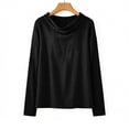 thumbnail image 4 of Womens Cowl Neck Long Sleeve T Shirts Trendy Loose Fit Tops Causal Going out Tees, 4 of 4