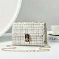 thumbnail image 3 of Elegant Mini Tweed Chain Crossbody Bag - Women's Luxury Square Purse Handbag, Mini Shoulder Bag with Chain Strap, Elegant Design, and Spacious Interior, 3 of 6