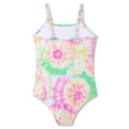 thumbnail image 2 of Serdomi Girls Adjustable Double Strap Swimsuit for Toddler Colorful Tie-Dye Spiral Print Bathing Suit Size 5/6, 2 of 7