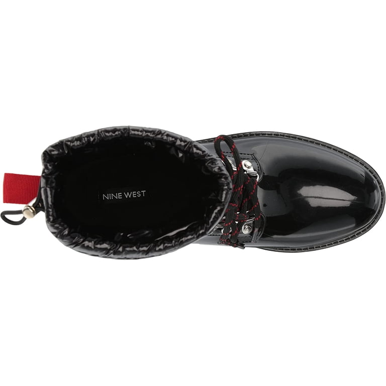 Nine West Keepit3 Black Lace Up Round Toe Leather Ankle Boots - Walmart.com