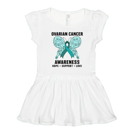 Inktastic Ovarian Cancer Awareness Hope Support and Love Girls Toddler Dress