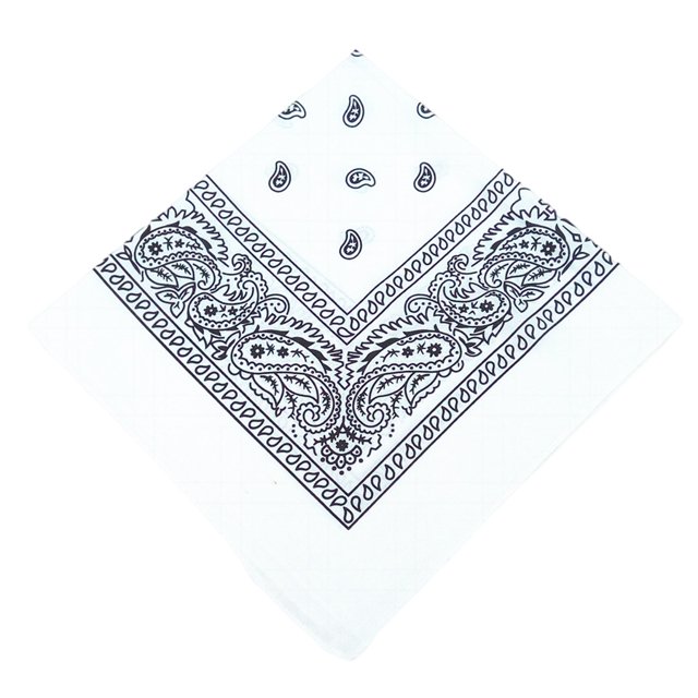 Eigraketly Moda Unisex Bandana Hop Pañuelo cuadrado grande Estampado de Cachemira Diadema Muñequeras Pañuelo para la cabeza Pañuelo de tinte Ciclismo Blanco
