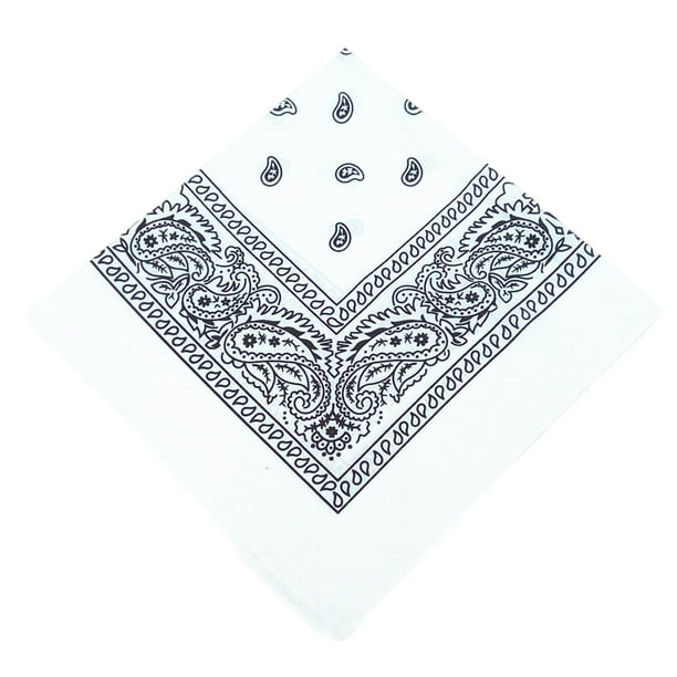 Soidarity Pañuelo de anacardo de poliéster Unisex, bufanda cuadrada, diadema con estampado de Cachemira, muñequeras, pañuelo para la cabeza, Ciclismo Blanco