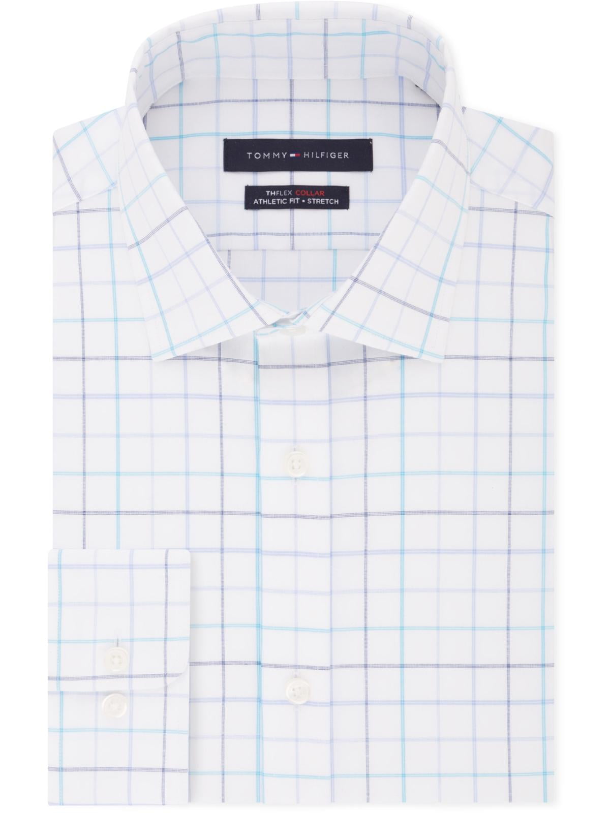 Tommy Hilfiger Mens Regular Fit Multi Window Pane Check Dress Shirt