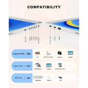 UPERFECT 15.6 FullHD IPS HDR Portable Monitor, 1080P Second External Screen, White