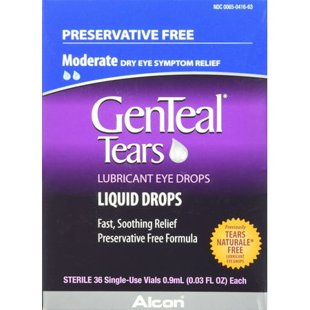 Genteal Tears Eye Drops Preservative-Free Vials, 36 Count, 0.9 ml (0.003 Fluid Ounce