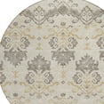 thumbnail image 5 of 8' Beige Tan And Taupe Round Oriental Washable Indoor Outdoor Area Rug, 5 of 5