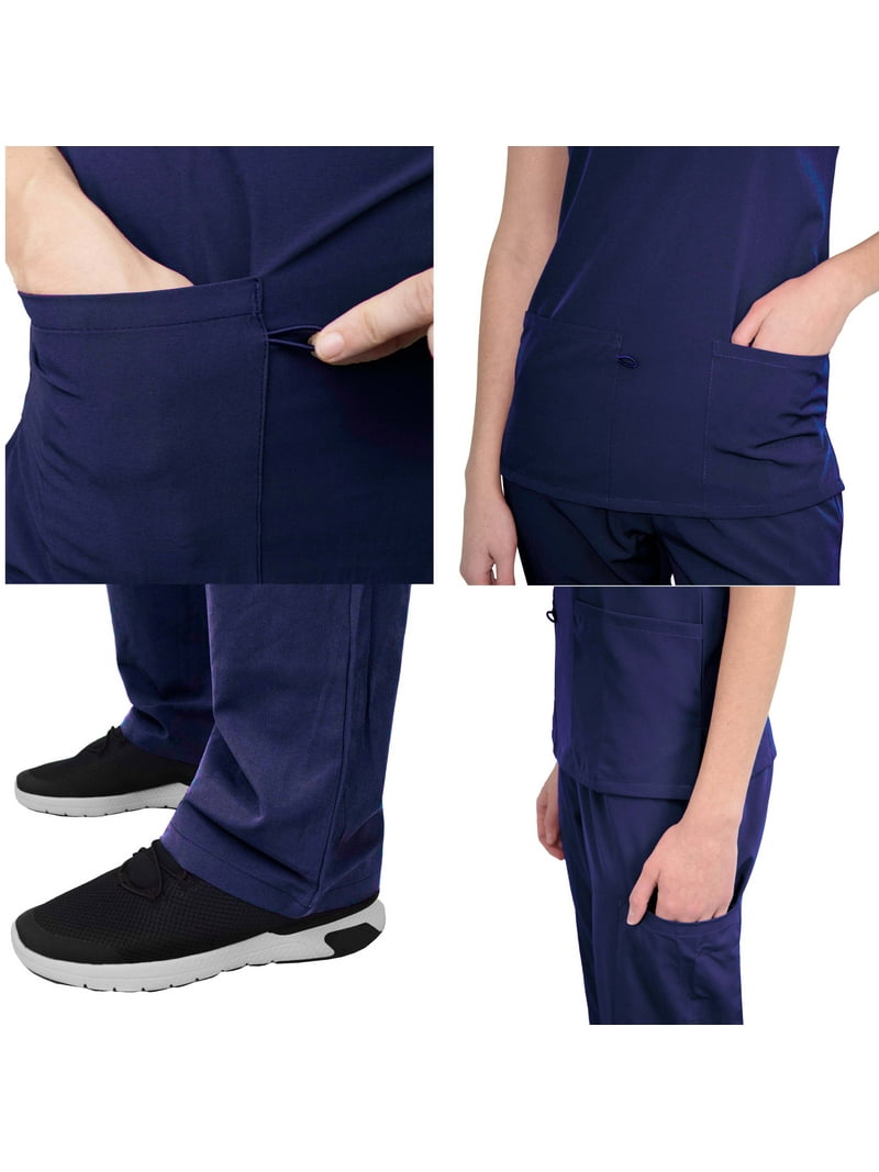 Womens Medical Scrub Set GT 4FLEX Vneck Top and Pant-Indigo-2XL