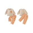 thumbnail image 2 of Lairauiy Baby Toddler Boy 2Pcs Fall Outfit Long Sleeve Sweatshirt + Pumpkin Embroidery Pants Set Warm Clothes, 2 of 9