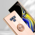 thumbnail image 2 of for Samsung Galaxy Note 9 Case with 360° Rotation Magnetic Ring Kickstand Holder,Shiny Plating Gold Edge Soft Slim Shockproof +Screen Protector Protective Cover for Women Girls(Pink), 2 of 14