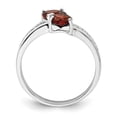 thumbnail image 2 of Sterling Silver Rhodium Garnet Heart Ring, 2 of 6
