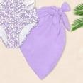 thumbnail image 5 of ZHANGDER Girls Swimsuit Adjustable Straps Cut Out One Piece Bathing Suit with Solid Color Cover Up Skirt Girls' Swimwear, Purple 13-14 Years, 5 of 7