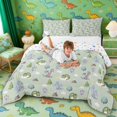 thumbnail image 3 of Manfei Cartoon Dragon Wildlife King Size Comforter Sets,Fantasy Tree Cloud Comforters King Size,Green Gray,Colorful Stars Reversible,3pcs,1 Comforter and 2 Pillowcases, 3 of 7