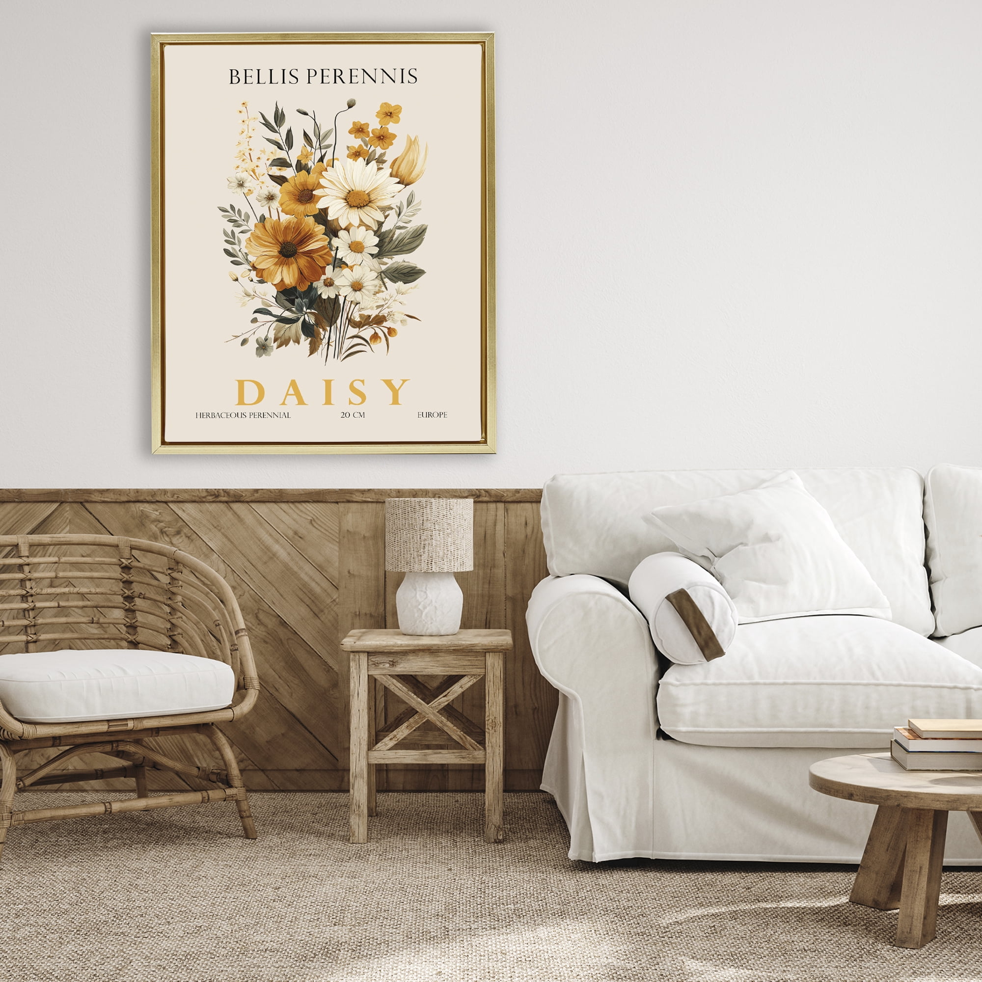 Stupell Industries Nature Daisy Bundle Gold Framed Floater Canvas Wall Art, design by Christopher Giampietro