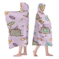 thumbnail image 2 of Pusheen Cat Pattern Beach Poncho - Microfiber - Towel - Kids Lightweight And Practical Essential For Beach Vacation, 2 of 6