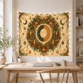 thumbnail image 5 of Sun and Moon Face in a Holiday Wreath, Mystical Vintage for Celestial Fans, Seasonal Wall Art, Christmas Gift, Tapestry Wall Hanging for Bedroom and Living Room, 5 of 7