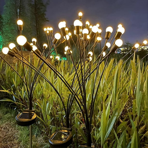 Solar Powered Firefly Lights Lawn Lamp Waterproof Outdoor Pathway Light Landscape Decorative Firefly Garden Lights Night Lights