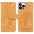 thumbnail image 1 of TECH CIRCLE iPhone 14 Pro Wallet Case,Embossed Premium PU Leather Magnetic Handbag Pocket Card Slots with Wrist Strap Flip Kickstand Shockproof Case for Apple iPhone 14 Pro 5G 6.1 inch 2022,Yellow, 1 of 8