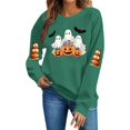 thumbnail image 2 of DIOAZUD Womens Halloween Sweatshirts Funny Ghost Graphic Pullovers Stretch Going Out Round Neck Long Sleeve Sweater Tops Halloween Costumes, 2 of 5