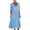 Blue, variant on POROPL Maxi Dresses for Women Cotton Linen Short Sleeve V Neck A-Line Dress Flowy Beach Dress
