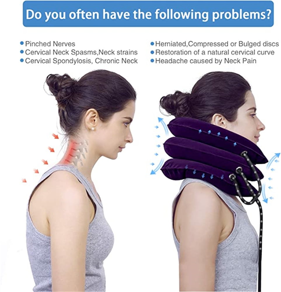Buy Pinched Nerve Neck Stretcher Cervical Traction Device for Home Pain Treatment Inflatable