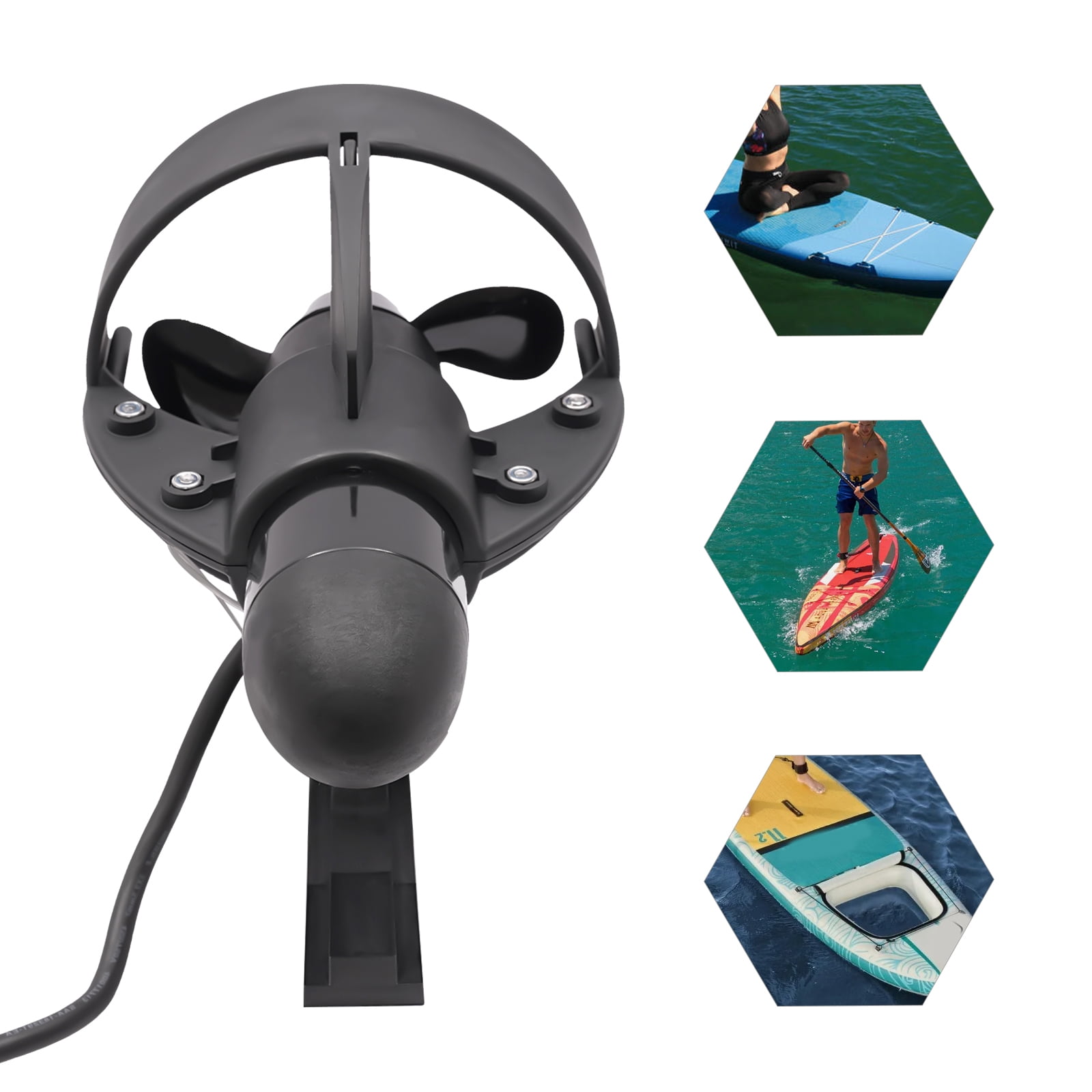 288W Underwater Thruster, 4-5 Kph/2.48-3.11 Mph Propeller Propulsion, Electric Motor for Paddle Boards & Kayaks