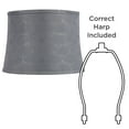 thumbnail image 6 of Springcrest Tieling 14" Top x 16" Bottom x 11 1/2" High x 11 1/2" Slant Print Lamp Shade Gray Drum Softback Washer Harp Finial, 6 of 7