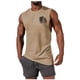 thumbnail image 2 of Camiseta sin mangas de cuello redondo para hombre, informal, a la moda, con estampado, deportiva, de poliéster, 2 of 5