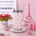 thumbnail image 5 of Pink Bow Tumbler with Lid Straw 20 Oz Bow Tie Travel Coffee Cute Pink Ribbon Bow Tumbler Cup Boxed for Wedding Birthday Party Favor Supplies, 5 of 6