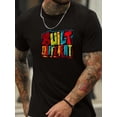 thumbnail image 1 of VANDELAY Letter Print Men's Crew Neck Short Sleeve s, Casual T-shirt, Summer Trendy Comfortable Versatile Top For Everyday Wear Tee For Adult, Men, Women, Teen, Teenager, Adolescent, Youth, 1 of 6